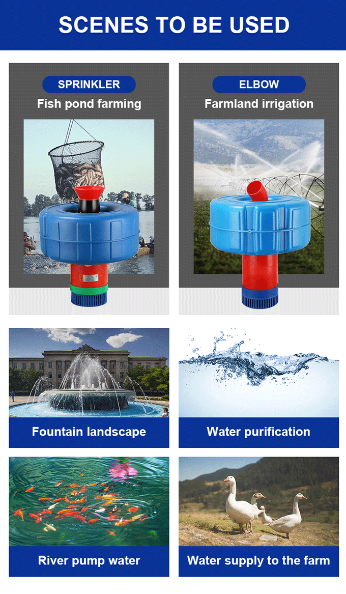 L'aérateur automatique d'étang de l'oxygène pompe l'aérateur de lac pour l'exploitation de pisciculture 4